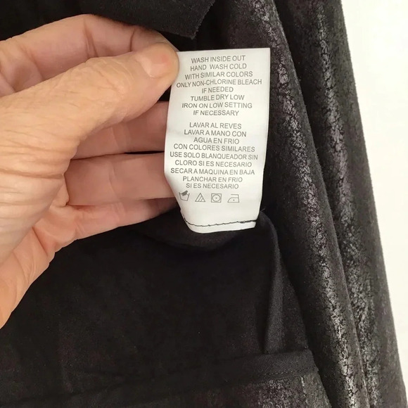 Gibson Latimer Women’s Faux Suede Casual Zip Moto Style Jacket W/Sheen Size M - Picture 8 of 9